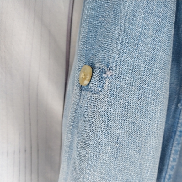 Thread And Supply Chambray Light Blue Denim Button-Up Shirt NWT - Picture 9 of 16